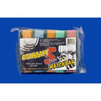 Губка абразивная 90х60х25мм. "Стандарт-5" WASHBAR, 5шт.,/ (40 уп) 00934